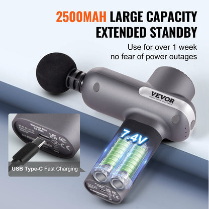 VEVOR Massage Gun Deep Tissue, Percussion Muscle Massager for Athletes - with 5