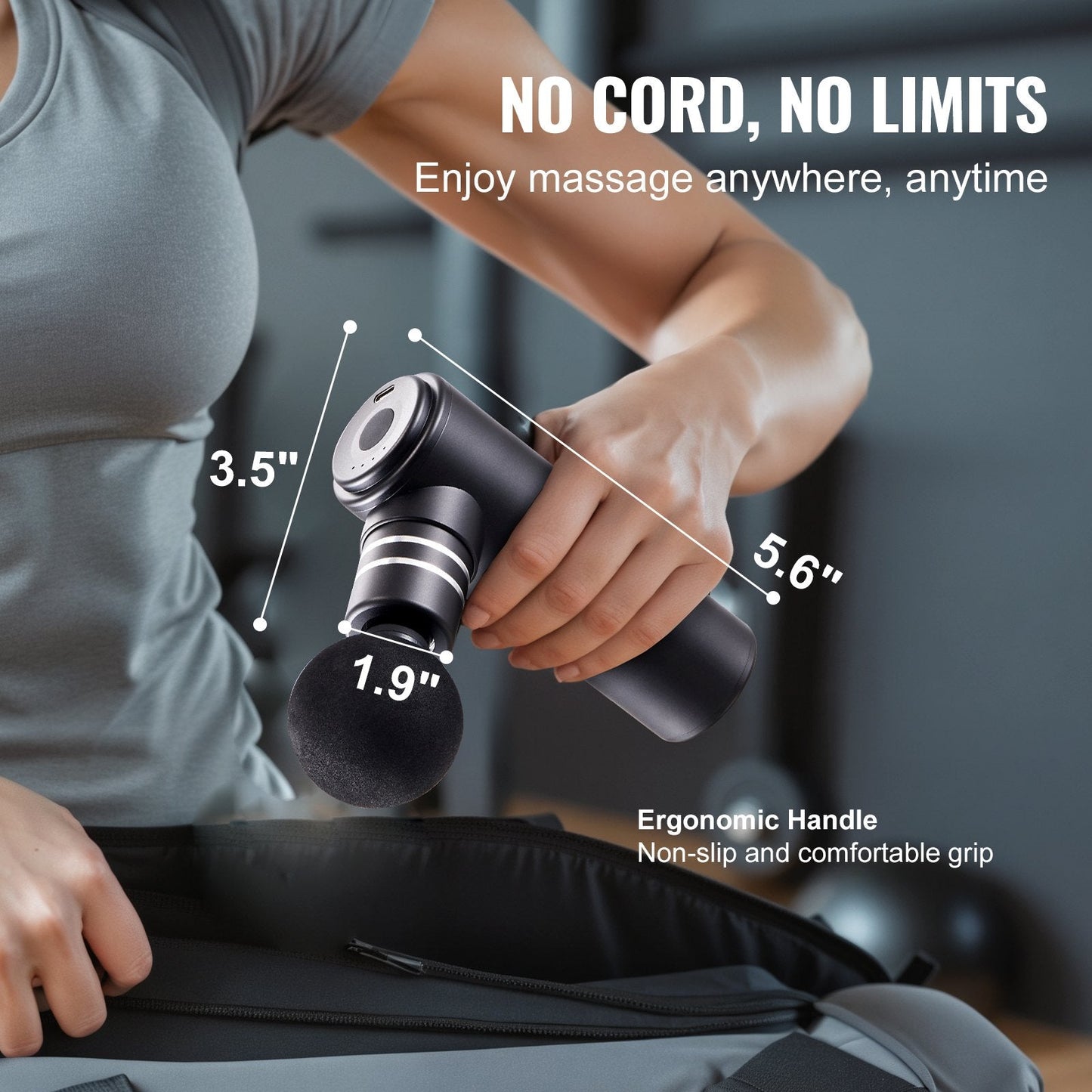 Deep Tissue Percussion Muscle Massager - 4 Speeds, 4 Heads, 0.75 kg