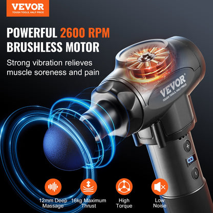 VEVOR Massage Gun Deep Tissue, Percussion Muscle Massager for Athletes - with 9