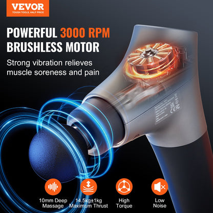 VEVOR Massage Gun Deep Tissue, Percussion Muscle Massager for Athletes - with 6