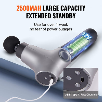 VEVOR Massage Gun Deep Tissue, Percussion Muscle Massager for Athletes - with 6