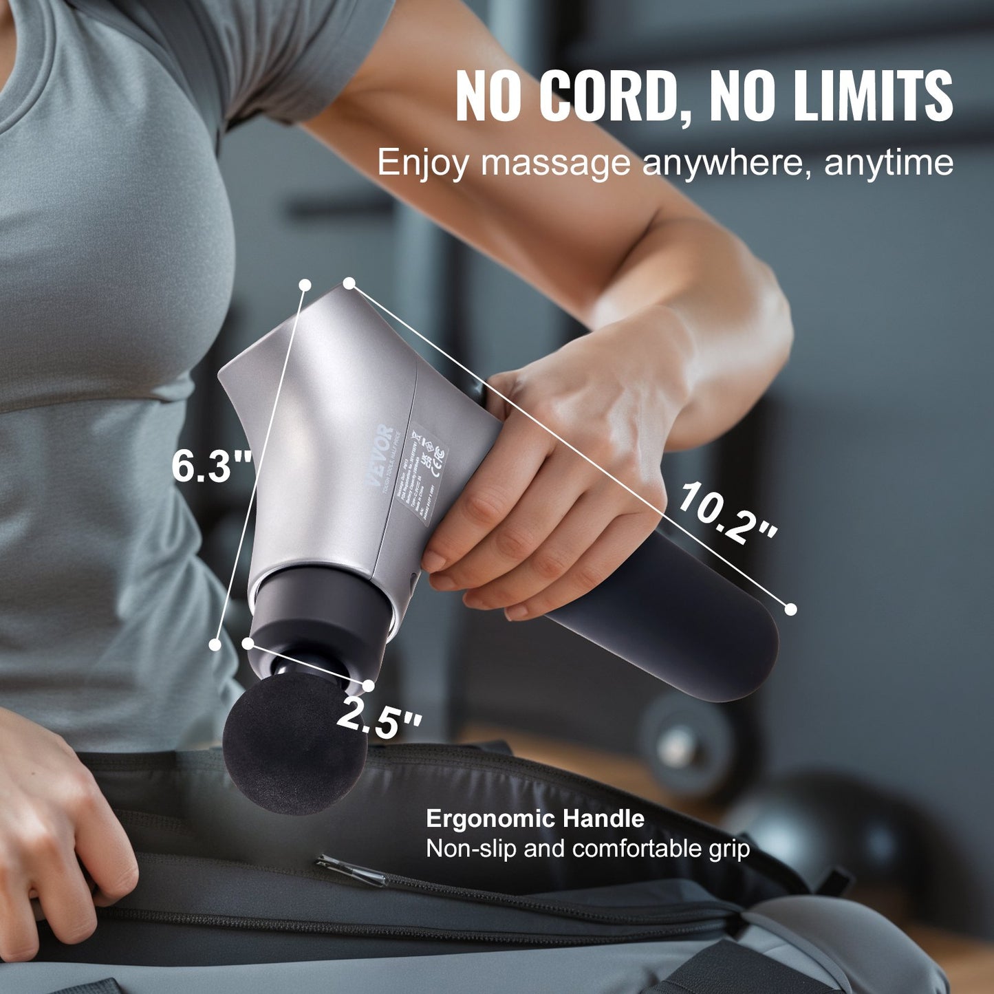 VEVOR Massage Gun Deep Tissue, Percussion Muscle Massager for Athletes - with 6