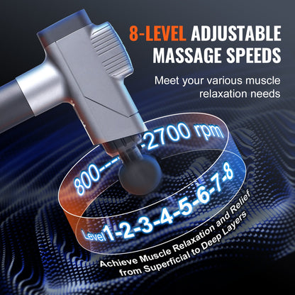 VEVOR Massage Gun Deep Tissue, Percussion Muscle Massager for Athletes - with 8