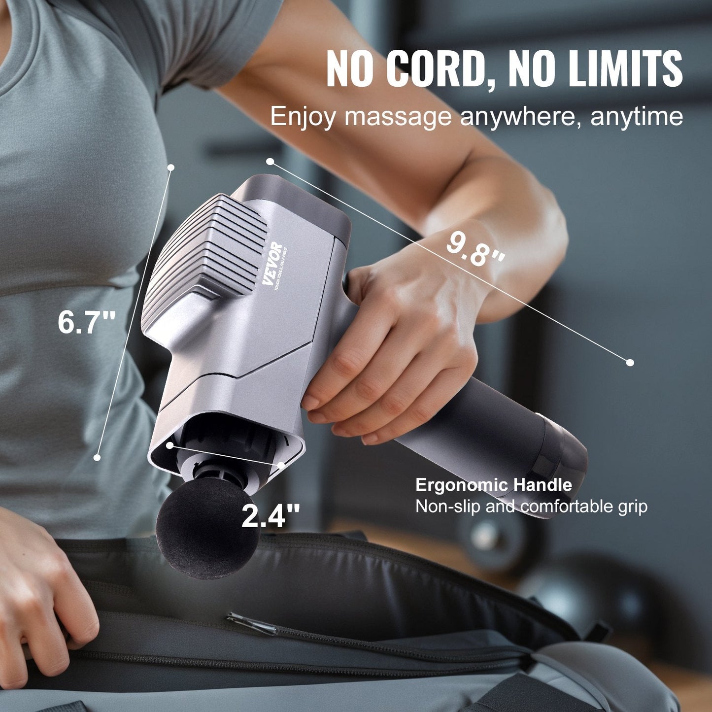 Deep Tissue Percussion Muscle Massager for Athletes - 8 Speeds, 6 Heads, 1.52 kg