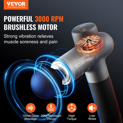 VEVOR Massage Gun Deep Tissue, Percussion Muscle Massager for Athletes - with 8