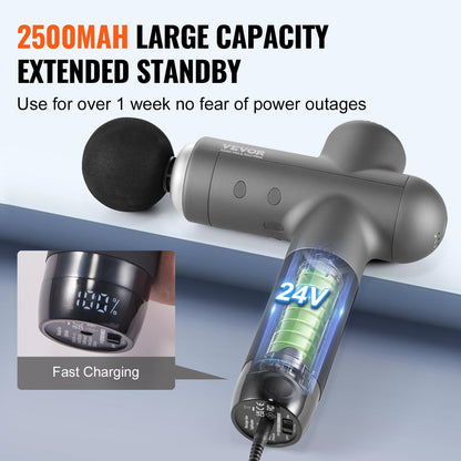 VEVOR Massage Gun Deep Tissue, Percussion Muscle Massager for Athletes - with 8