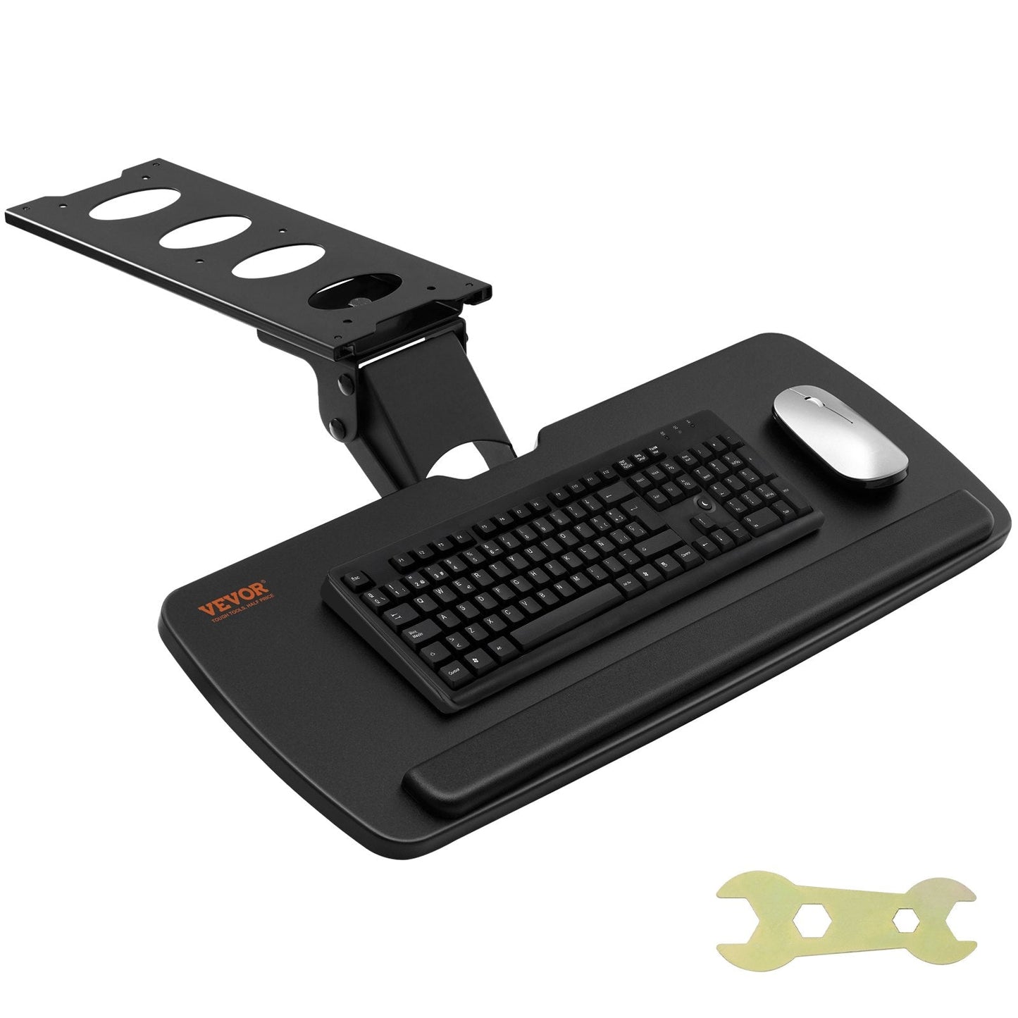 Adjustable Under-Desk Keyboard Tray with Ergonomic Design, 0-0.22m Height Range