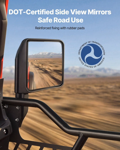 Jeep Tube Doors, 4-Door, Compatible with 2007-2018 Jeep Wrangler JK JKU Unlimited, Steel Off Road Front & Rear Tubular Half Doors with DOT Certified Side View Mirrors, Storage Bag & Rubber Pads