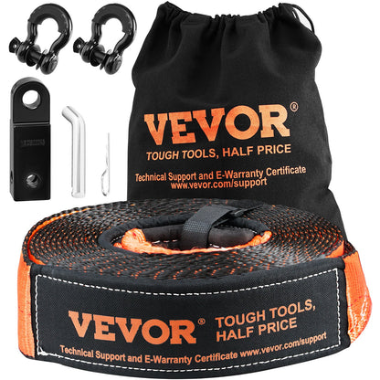 VEVOR Off-Road Recovery Kit, 7.6 x 914.4 cm, Heavy Duty Winch Recovery Kit with