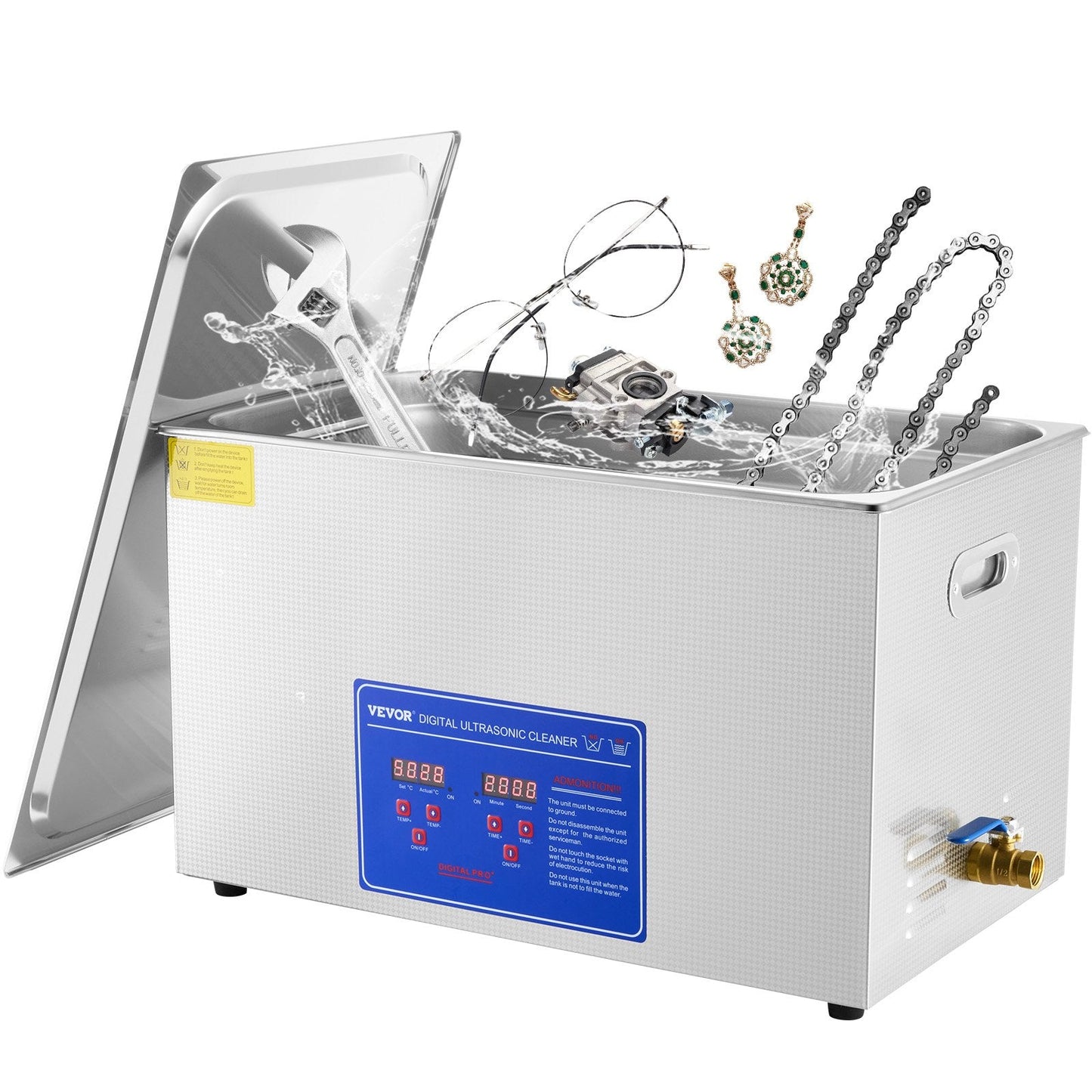 30L Digital Ultrasonic Cleaner with Timer, Heated, 24L Capacity, 12.5 kg