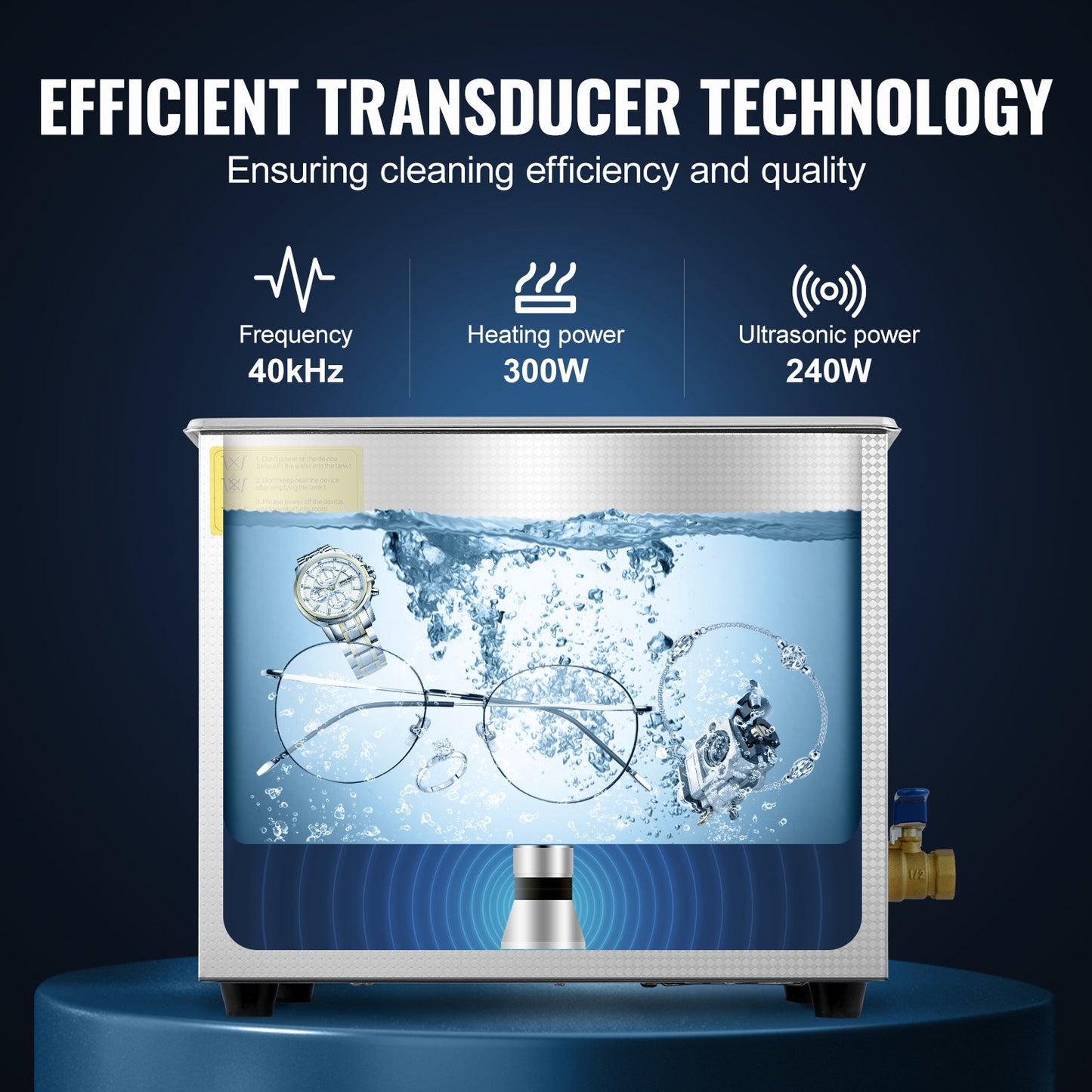 VEVOR Ultrasonic Cleaner 10L Jewelry Cleaning with Digital Timer Ultrasonic Cleaning