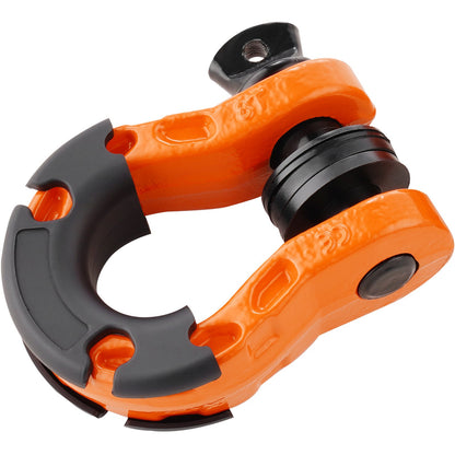 D-Ring Shackle, 2 Pack 19.05 mm Alloy Steel Shackles 30 Ton Break Strength with 22 mm Screw Pin, Isolators & Washers Kit, Heavy Duty Off Road Vehicle Recovery Shackle for Jeep Truck, Orange