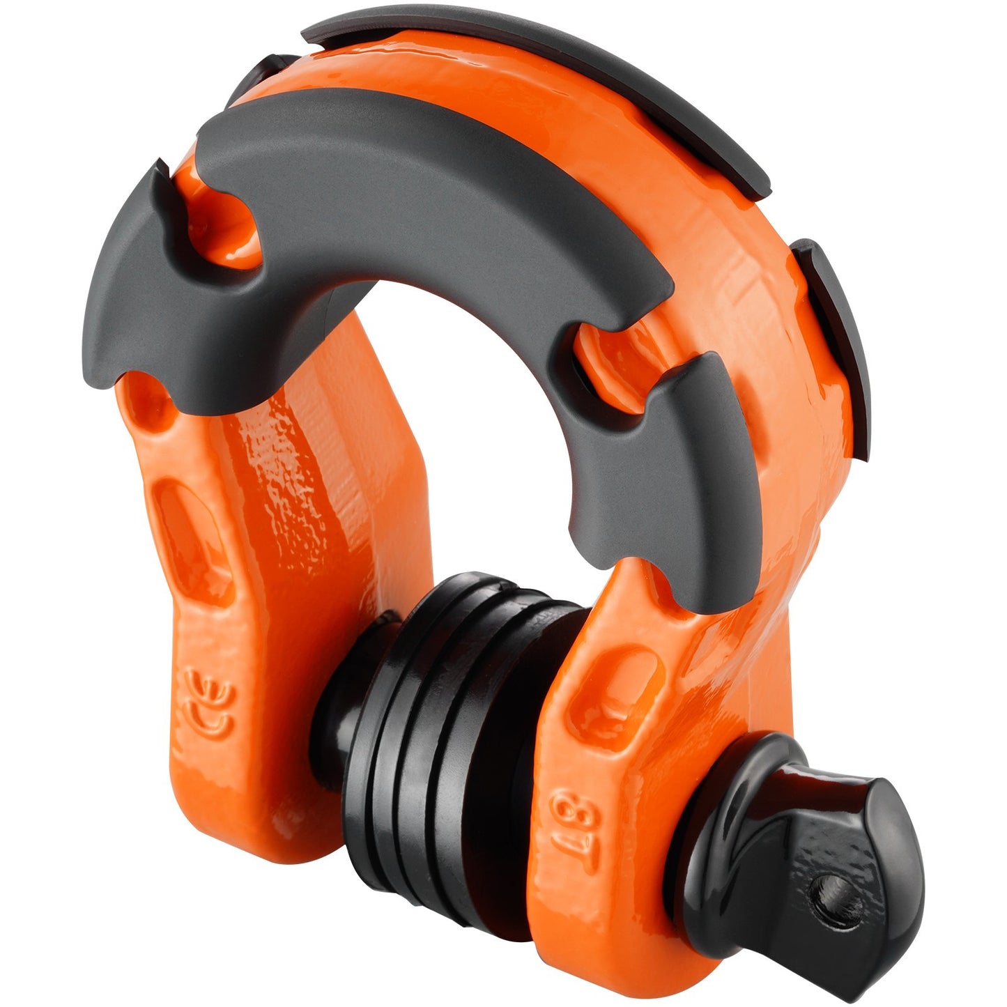 D-Ring Shackle, 2 Pack 19.05 mm Alloy Steel Shackles 30 Ton Break Strength with 22 mm Screw Pin, Isolators & Washers Kit, Heavy Duty Off Road Vehicle Recovery Shackle for Jeep Truck, Orange