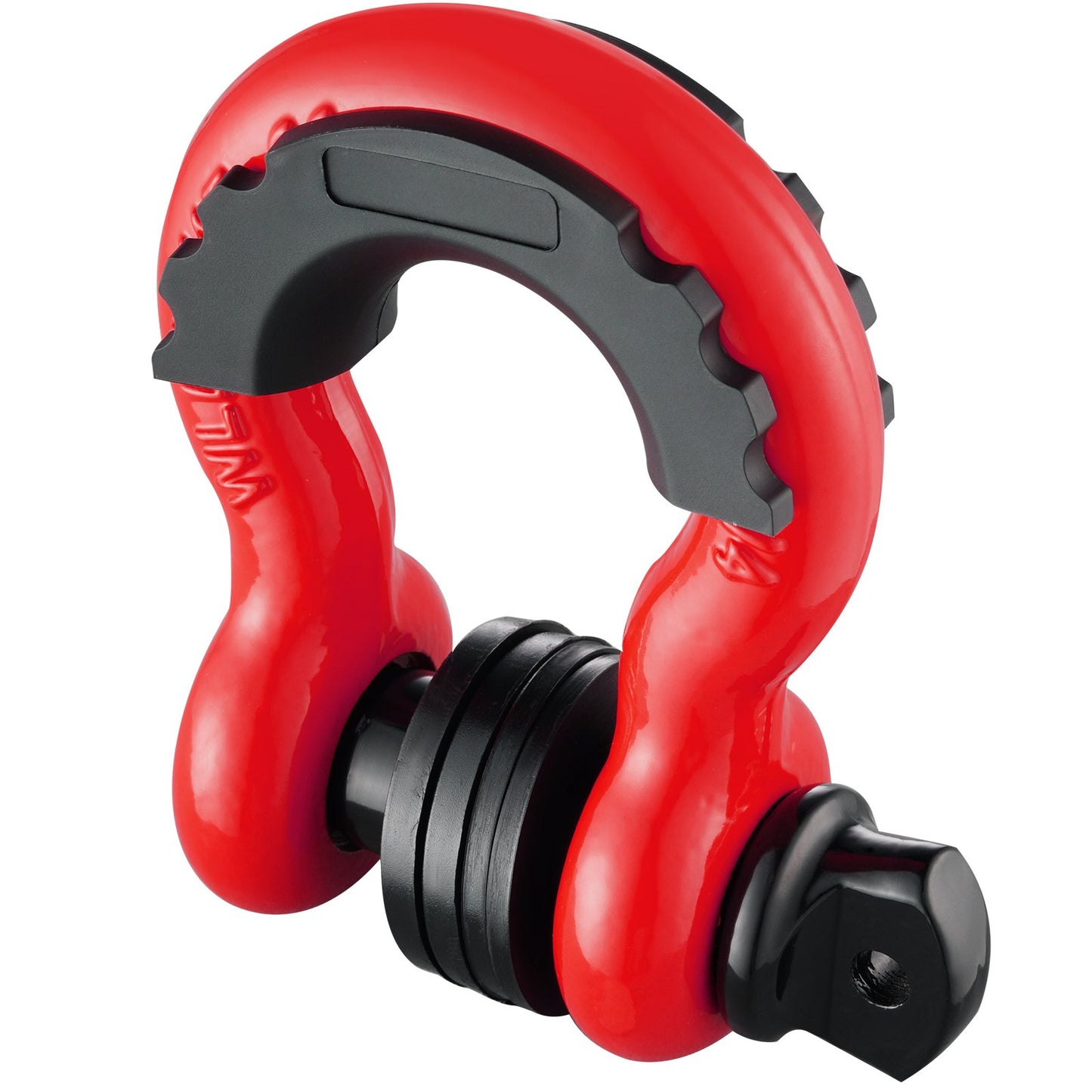 D-Ring Shackle, 2 Pack 19.05 mm Alloy Steel Shackles 28.5 Ton Break Strength with 22 mm Screw Pin, Isolators & Washers Kit, Heavy Duty Off Road Vehicle Recovery Shackle for Jeep & Truck, Red