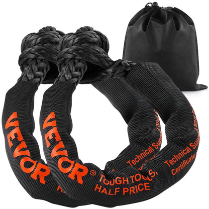 Synthetic Soft Shackle Rope 2-Pack, 0.3m, 20T Strength for Off-Road Recovery