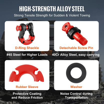 Heavy-Duty 19 mm D Ring Shackles with 22 mm Screw Pin, 30T Break Strength