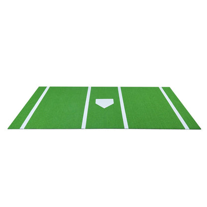 Baseball Hitting Mat, 366x183cm Batting Cage Mat, Batters Box Turf Mats, Softball Batting Practice Equipment with Home Plate and Anti Fade Turf, Portable Training Aid for Indoor Outdoor, Green