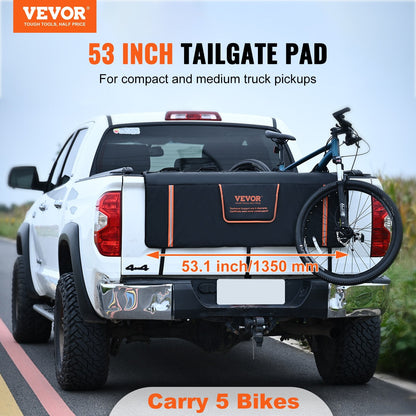 Truck Bed Tailgate Pad for 5 Bikes - 1.35m Wide, Easy Install, Triple-Layer Protection