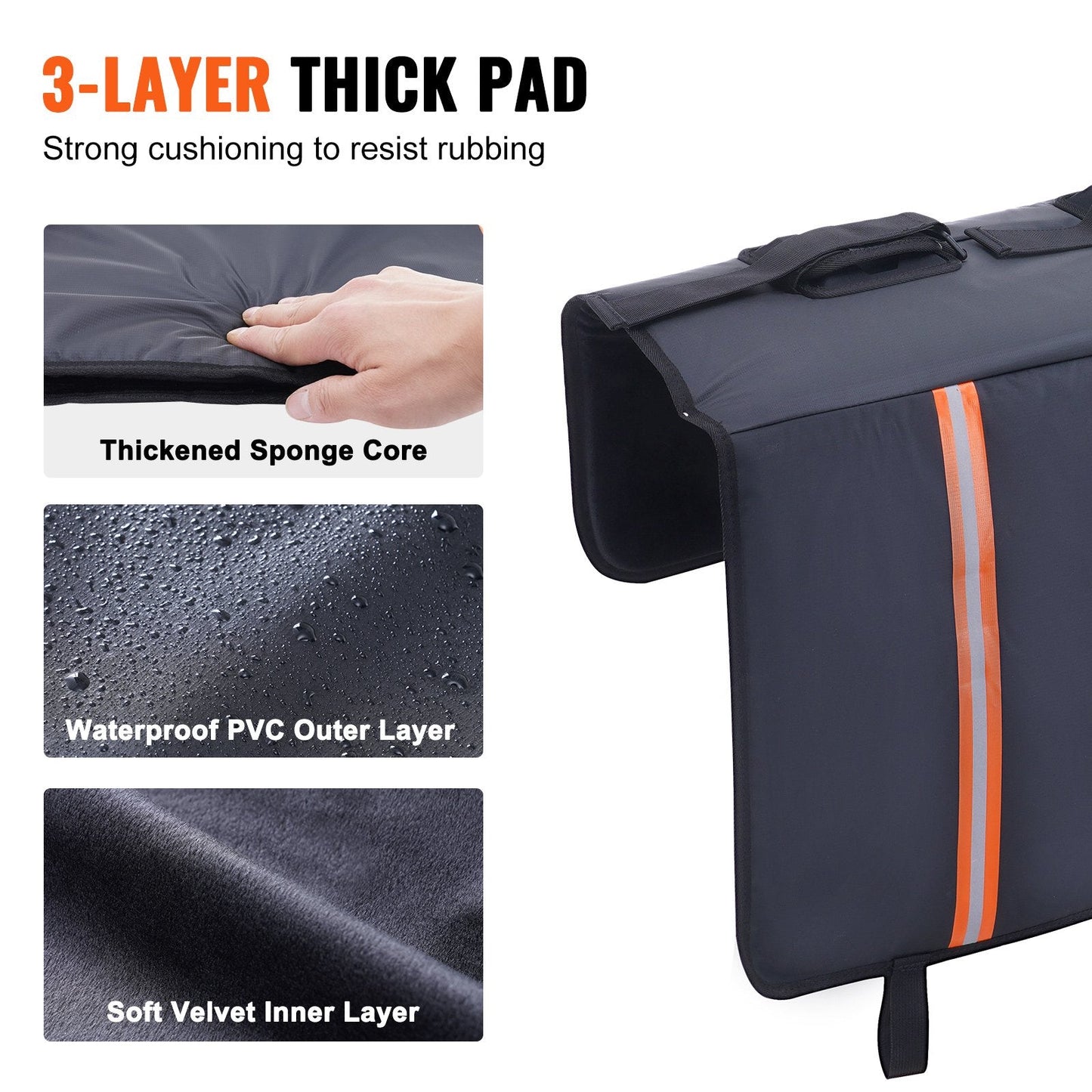Truck Bed Tailgate Pad for 5 Bikes - 1.35m Wide, Easy Install, Triple-Layer Protection