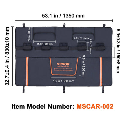 Truck Bed Tailgate Pad for 5 Bikes - 1.35m Wide, Easy Install, Triple-Layer Protection