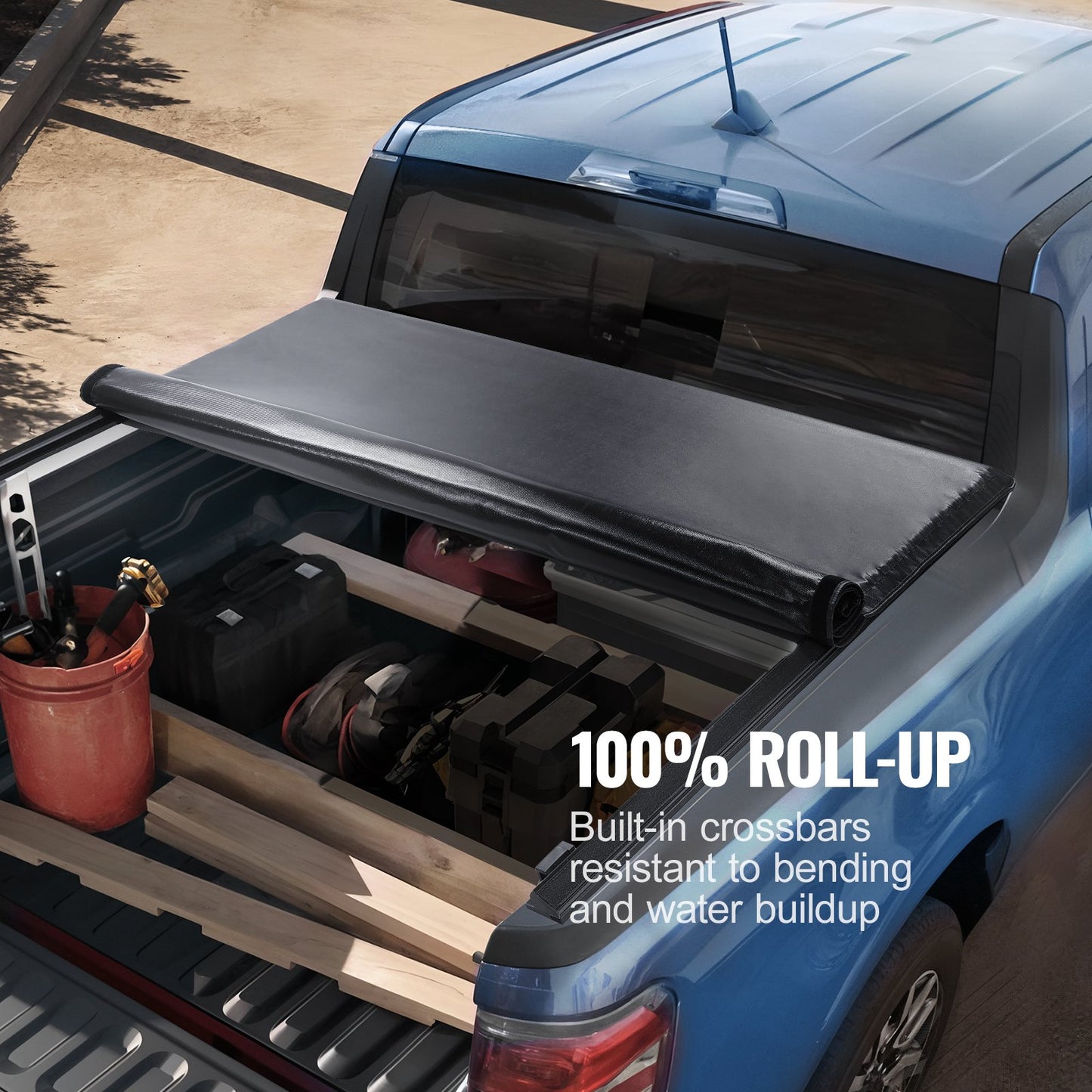 VEVOR Truck Bed Cover, Roll Up Truck Bed Tonneau Cover, Compatible with 2009-2024