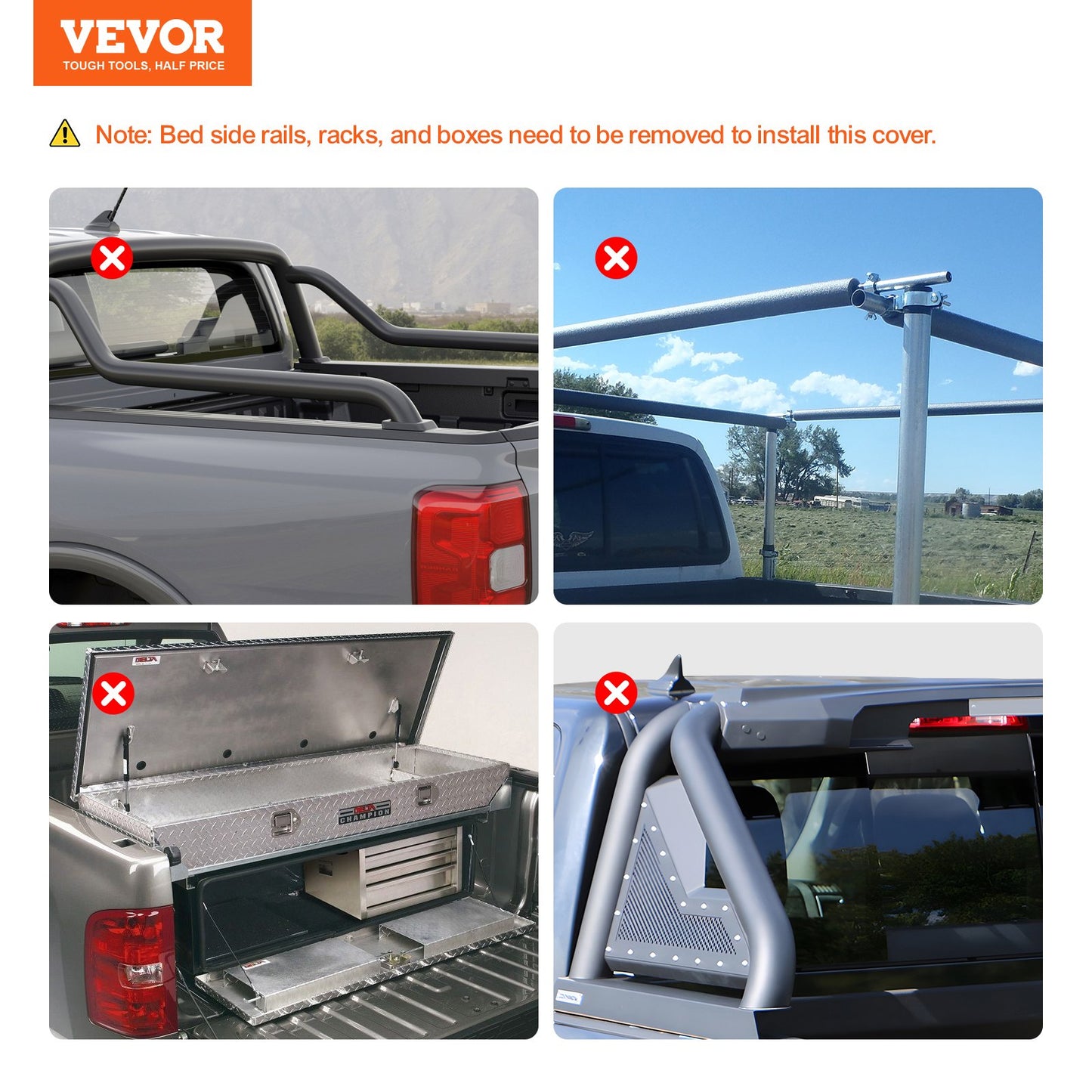 VEVOR Truck Bed Cover, Roll Up Truck Bed Tonneau Cover, Compatible with 2002-2018