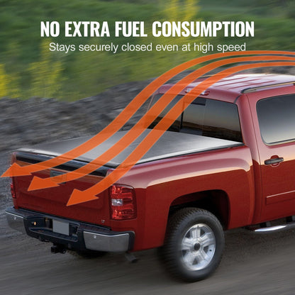 VEVOR Truck Bed Cover, Roll Up Truck Bed Tonneau Cover, Compatible with 2019-2024