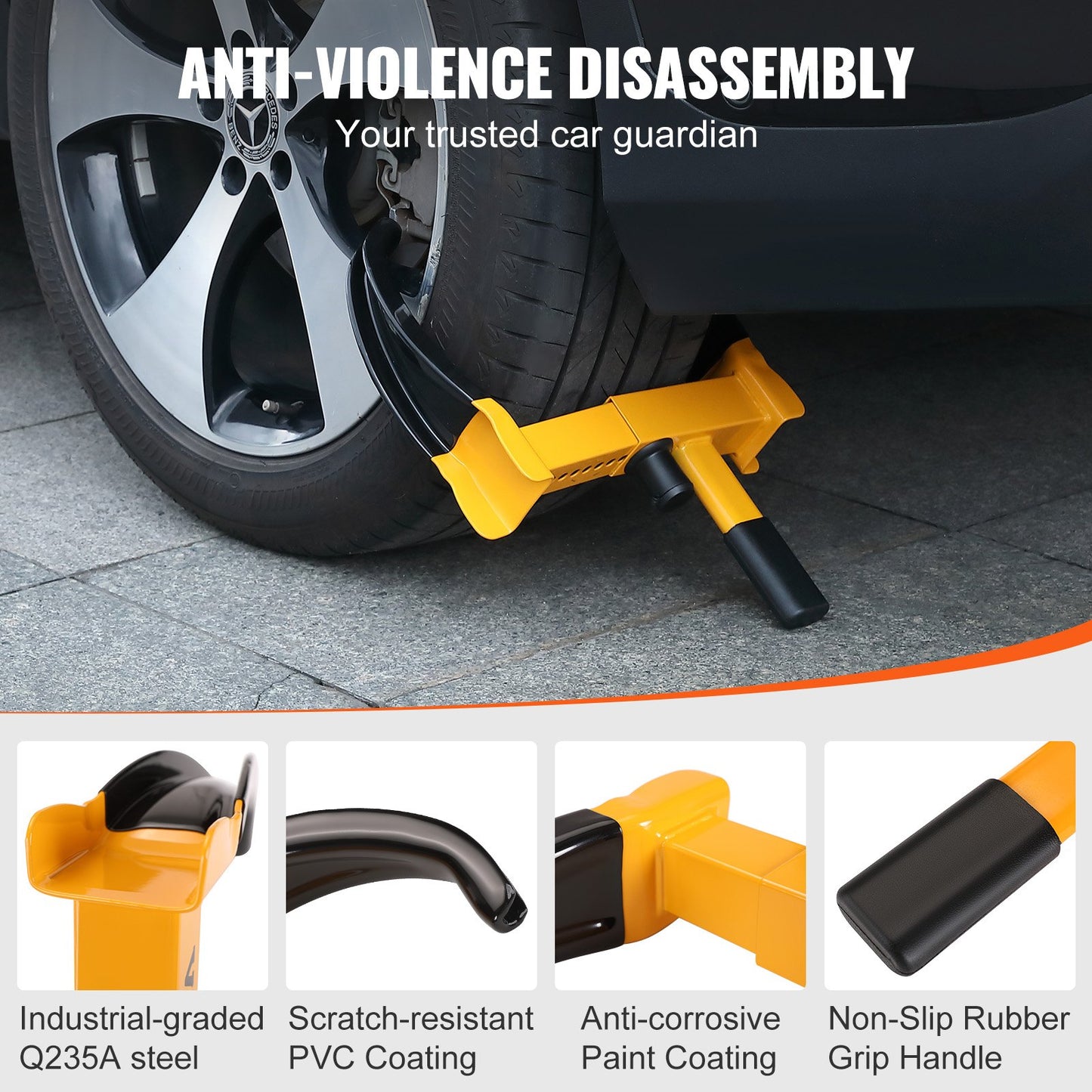 VEVOR Wheel Lock, 2 Packs Universal Wheel Clamp Lock, Adjustable Anti Theft Trailer