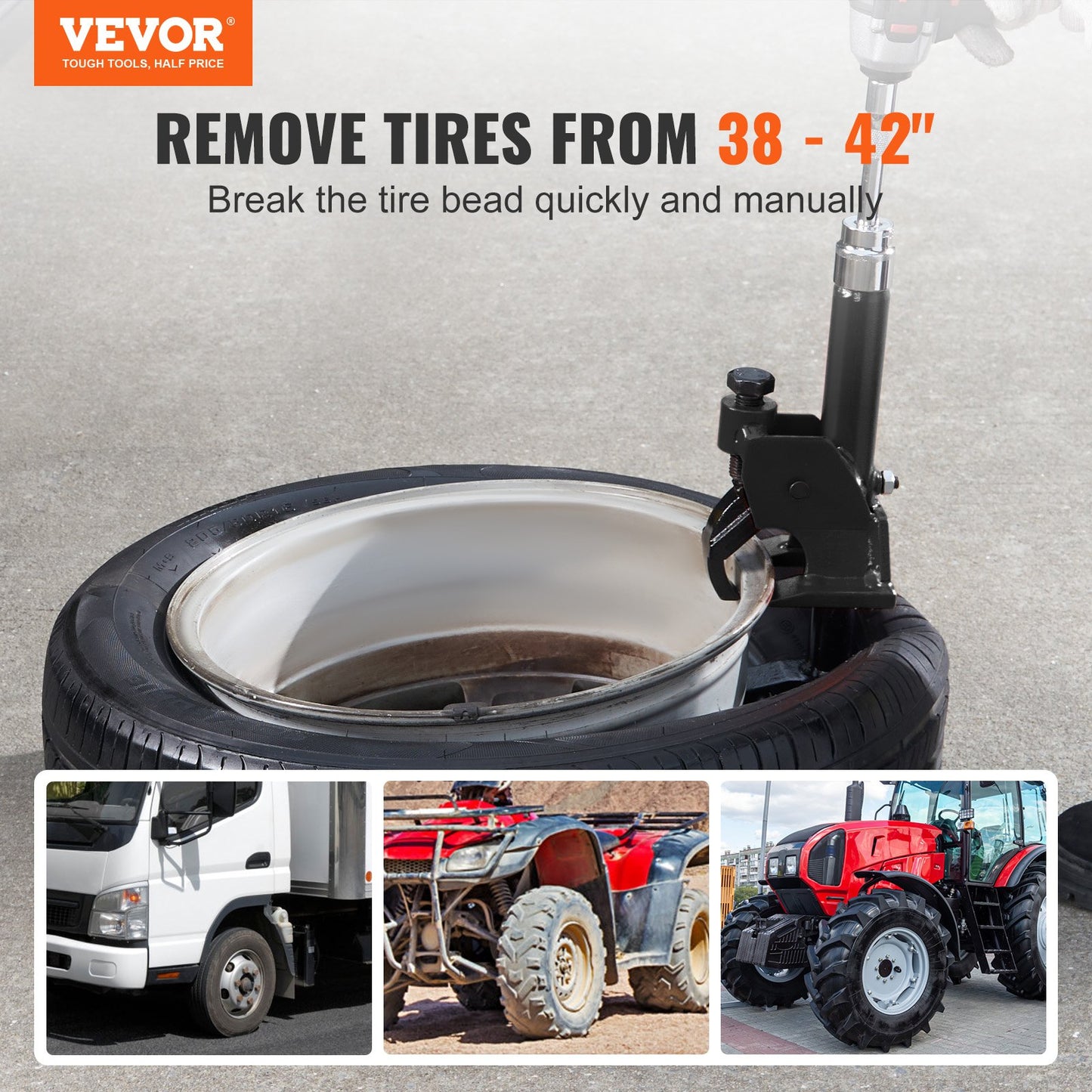 VEVOR Manual Tire Bead Breaker, 96.5- 106.7 mm Tires Changer Tool, Heavy-duty Bead