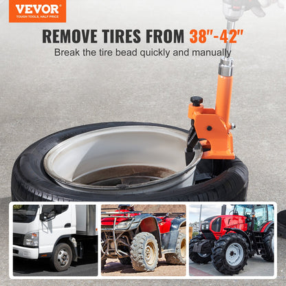 VEVOR Manual Tire Bead Breaker, 96.5-106.7 mm Tires Changer Tool with Rubber Pad,