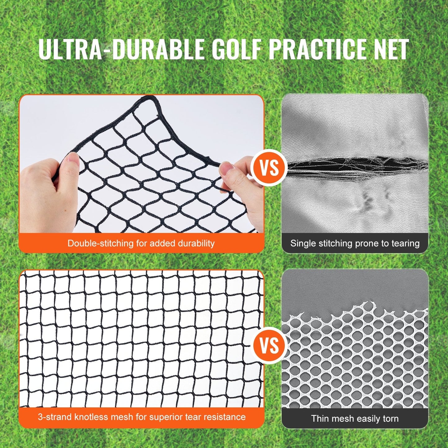 10x10m Multi-Sport Practice Net for Golf, Baseball, Hockey, and Soccer