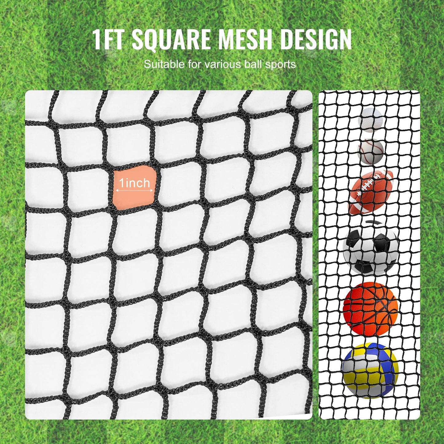10x10m Multi-Sport Practice Net for Golf, Baseball, Hockey, and Soccer