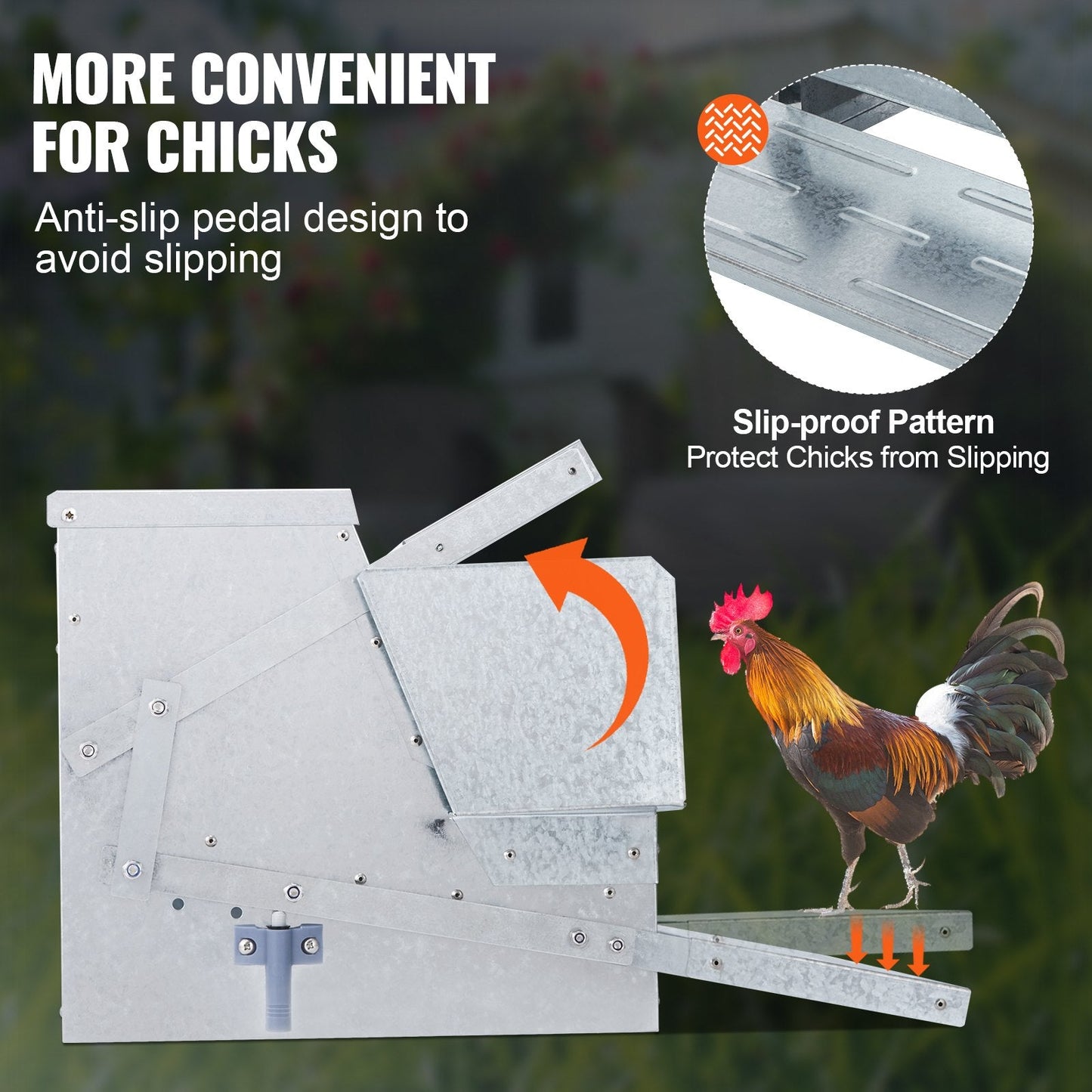 Automatic Galvanized Steel Poultry Feeder for 10 Chickens, 11 kg Capacity