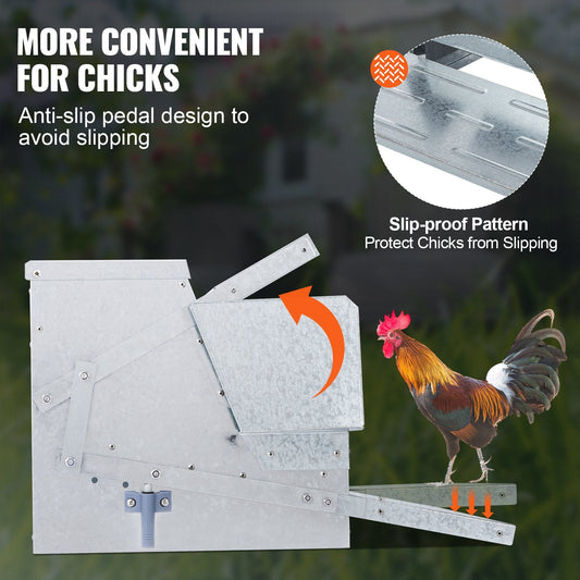 Automatic Galvanized Steel Poultry Feeder for 10 Chickens, 11 kg Capacity