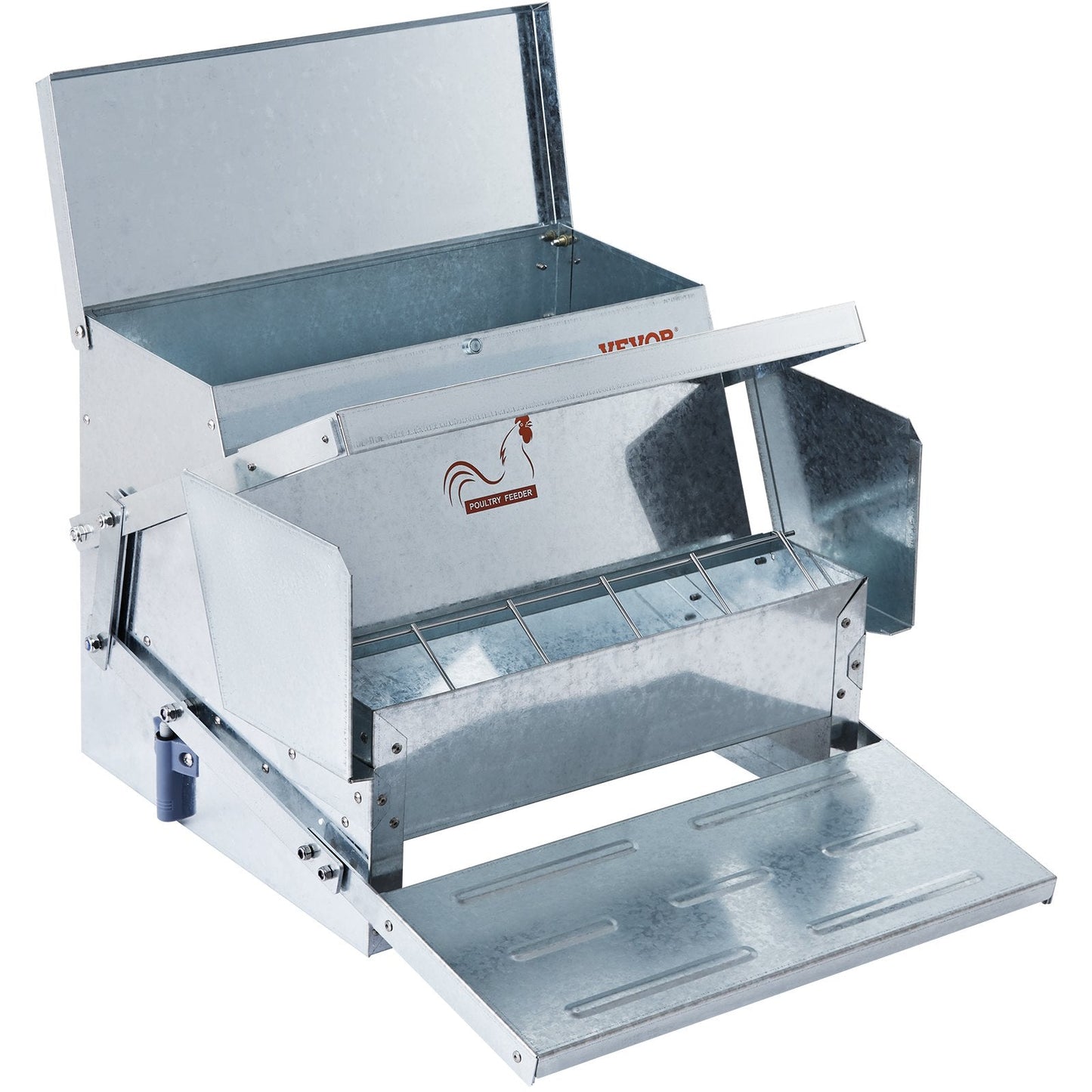Automatic Galvanized Steel Poultry Feeder for 10 Chickens, 11 kg Capacity