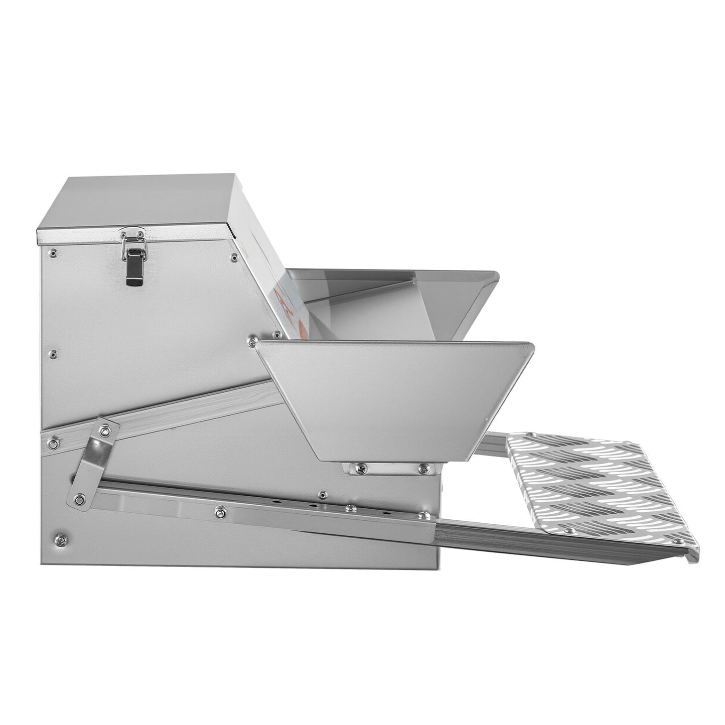 Automatic Chicken Feeder, 11.34 kg Capacity, Rainproof Treadle Poultry Feeder with Lockable Lid, No Waste, Galvanized Steel Construction, Outdoor Use, for Chicken, Bantams, Poultry, Pheasants