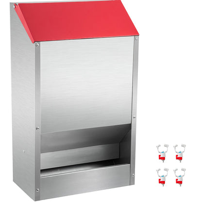 VEVOR Galvanized Poultry Feeder Chicken Feeder No Waste 50 lbs Metal Feeder