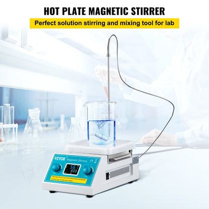 Digital Magnetic Stirrer Hot Plate, 200-2000 RPM, 2L, 500W, Lab Mixer