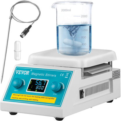 Digital Magnetic Stirrer Hot Plate, 200-2000 RPM, 2L, 500W, Lab Mixer