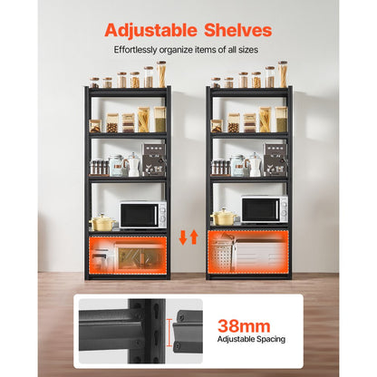 VEVOR Storage Shelves 18" D x 32" W x 72" H 5-tier Garage Storage Shelving，457 x 813 x 1829 mm