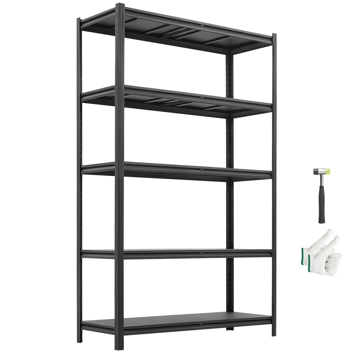 Storage Shelves, 5-Tier Adjustable, 1360.8kg Capacity, Heavy Duty Garage Storage Shelving Unit, Metal Utility Rack Shelf, for Garage Workshop Warehouse Basement, 1230 mm W x 465 mm D x 1962 mm H