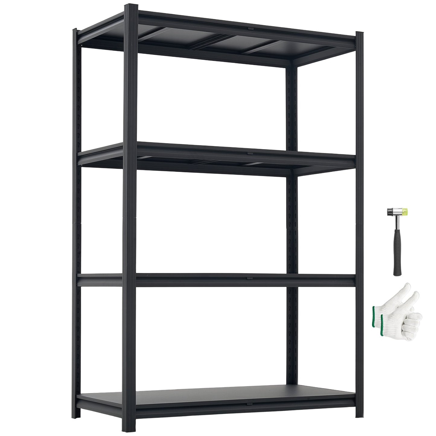Storage Shelves, 4-Tier Adjustable, 1088.6kg Capacity, Heavy Duty Garage Storage Shelving Unit, Metal Utility Rack Shelf, for Garage Workshop Warehouse Basement, 1030 mm W x 522 mm D x 1529 mm H