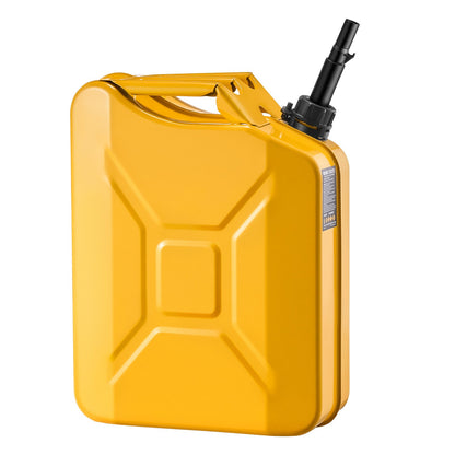 Metal Fuel Container, 20 L, Fuel Jerry Can with Spout and Comfort Handle, 6 L/min Max Flow Rate, Leakproof & Corrosion-resistant Metal Gas Tank Most Cars Motorcycle ATV UTV, Yellow