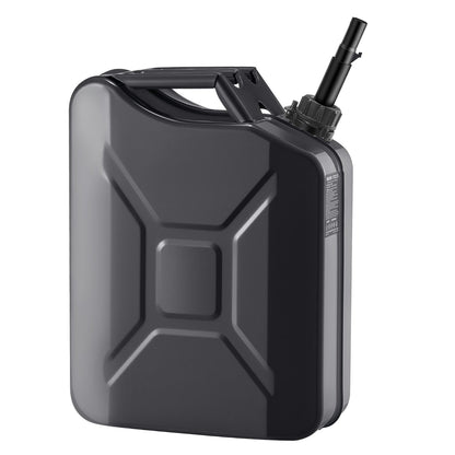 Metal Fuel Container, 20 L, Fuel Jerry Can with Spout and Comfort Handle, 6 L/min Max Flow Rate, Leakproof & Corrosion-resistant Metal Gas Tank Most Cars Motorcycle ATV UTV, Black