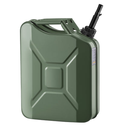 Metal Fuel Container, 20 L, Fuel Jerry Can with Spout and Comfort Handle, 6 L/min Max Flow Rate, Leakproof & Corrosion-resistant Metal Gas Tank Most Cars Motorcycle ATV UTV, Green