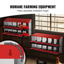 10-Compartment Metal Chicken Nest Box with Inclined Design, Easy to Clean