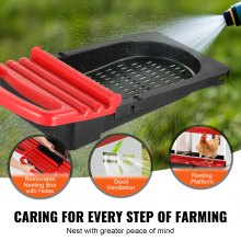 10-Compartment Metal Chicken Nest Box with Inclined Design, Easy to Clean