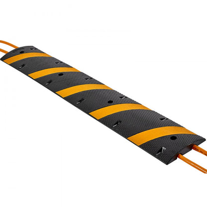 1830MM Rubber Speed Bump, 2 Pack, 2 Channel Heavy Duty Traffic Speed Hump, 9,979 kg/Axle Load Capacity, Cable Protector 