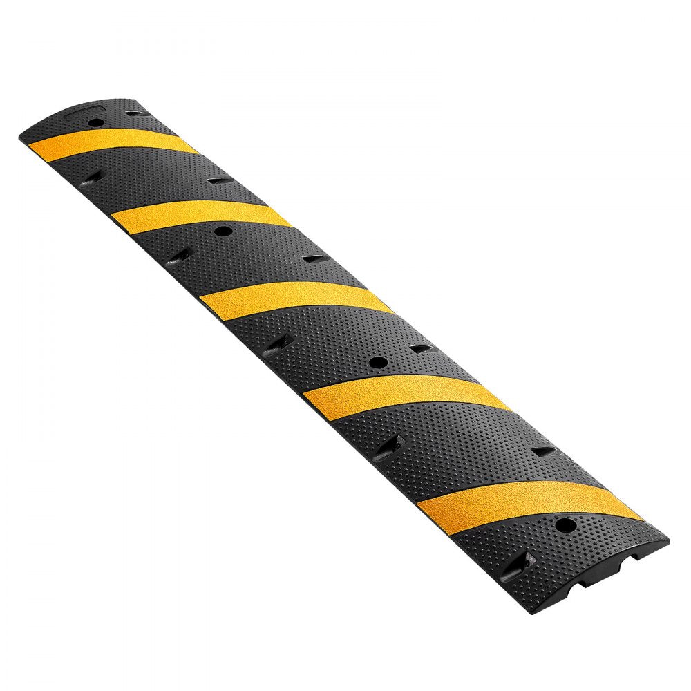 1830MM Rubber Speed Bump, 2 Pack, 2 Channel Heavy Duty Traffic Speed Hump, 9,979 kg/Axle Load Capacity, Cable Protector Ramp with Expansion Screws, for Asphalt Concrete Gravel Driveway Road