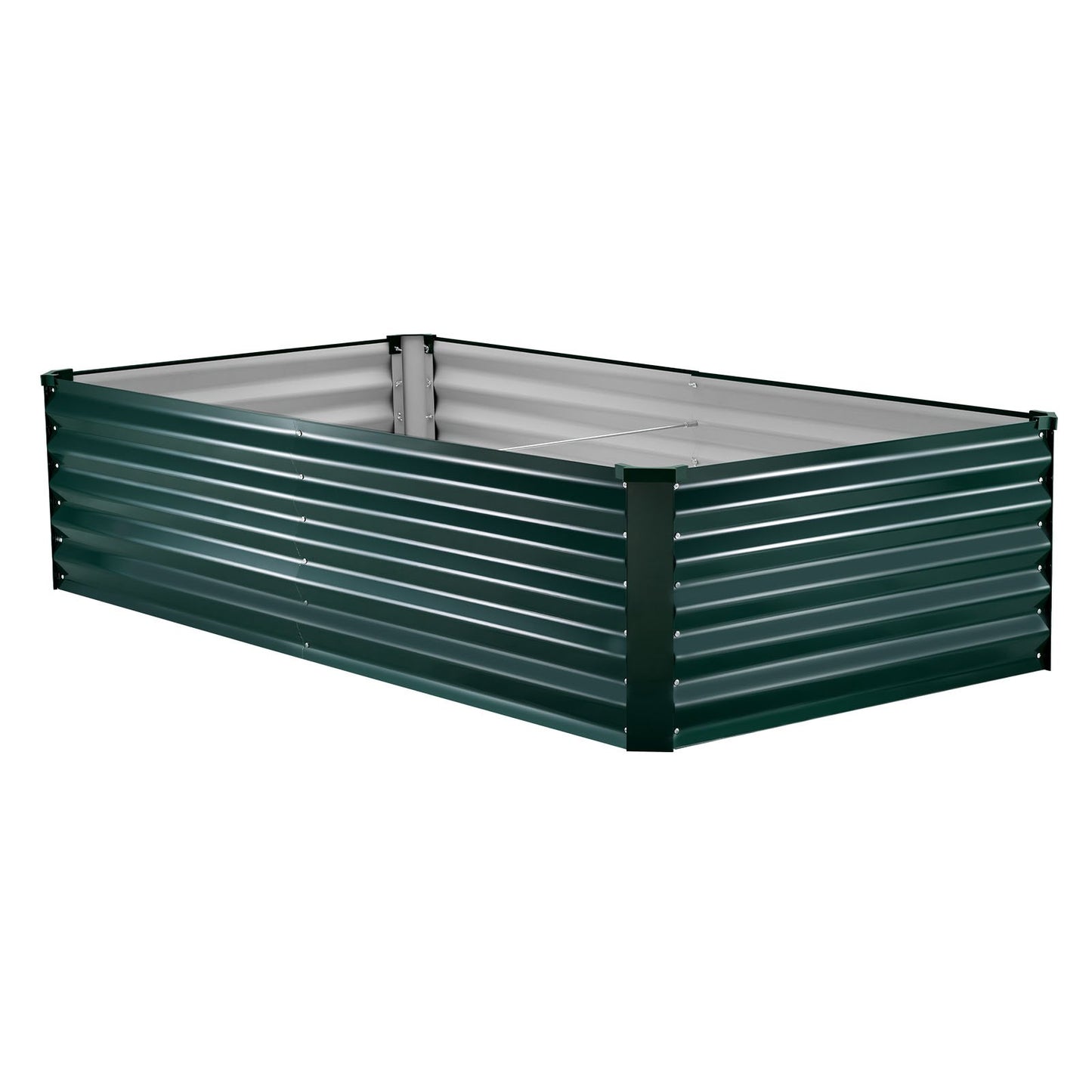 Galvanized Raised Garden Bed, 2.03 x 1.02 x 0.46 m, Rectangular Metal Planter Box Kit Outdoor, Rustproof Elevated Planting Box with Gloves, Alu-Zinc, for Growing Flowers Vegetables, Dark Green